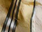 NEW Queen Guadalupe 100% Silk Taffeta Ribbon Stripe Fabric- Green and Gold