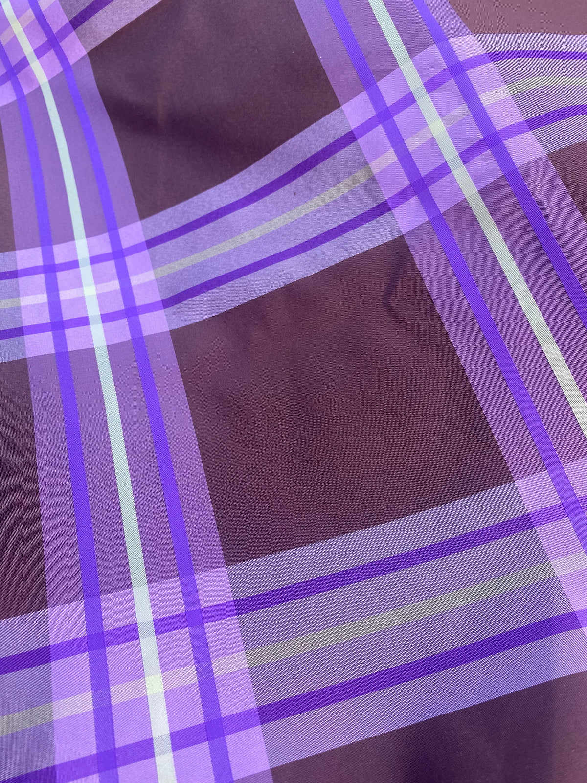NEW Lady Alexandra 100% Silk Taffeta Brown Purple Plaid Tartan Fabric SB_1_14 - Fancy Styles Fabric Pierre Frey Lee Jofa Brunschwig & Fils