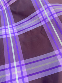 NEW Lady Alexandra 100% Silk Taffeta Brown Purple Plaid Tartan Fabric SB_1_14 - Fancy Styles Fabric Pierre Frey Lee Jofa Brunschwig & Fils