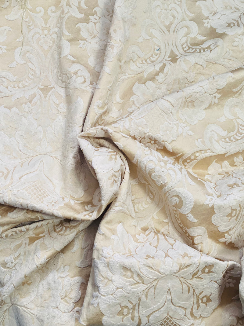 NEW Lady Lucanthus Cotton Sateen Burnout Medallion Upholstery and Decorating Fabric- Gold