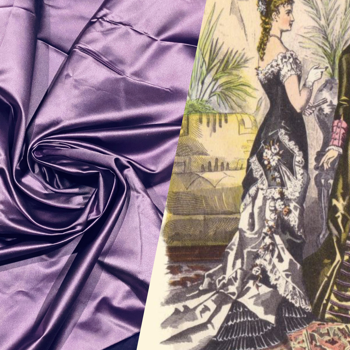 NEW Countess Christie 100% Silk Duchess Satin Fabric in Lavender Purple 53mm - Fancy Styles Fabric Pierre Frey Lee Jofa Brunschwig & Fils