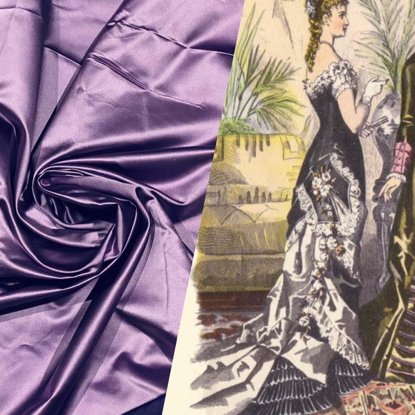 NEW Countess Christie 100% Silk Duchess Satin Fabric in Lavender Purple 53mm - Fancy Styles Fabric Pierre Frey Lee Jofa Brunschwig & Fils