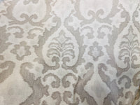 NEW COLOR! Duke Drake Novelty Imported 100% Linen Woven Medallion Fabric Silver and White - Fancy Styles Fabric Pierre Frey Lee Jofa Brunschwig & Fils