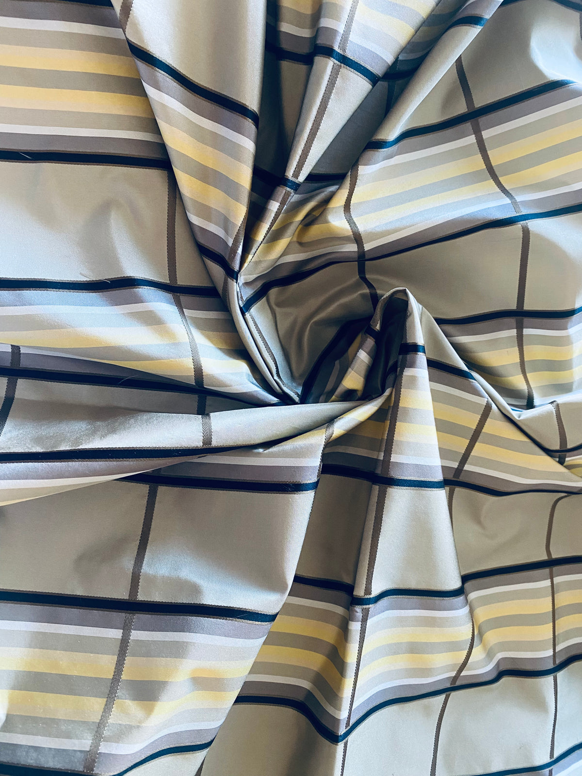 NEW Lady Deborah 100% Silk Taffeta Plaid Tartan Ribbon Fabric- SB_1_25 - Fancy Styles Fabric Pierre Frey Lee Jofa Brunschwig & Fils