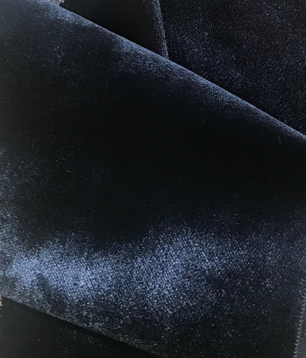 NEW King Silas Designer Made In Belgium Upholstery Velvet Fabric- Dark Blue - Fancy Styles Fabric Pierre Frey Lee Jofa Brunschwig & Fils