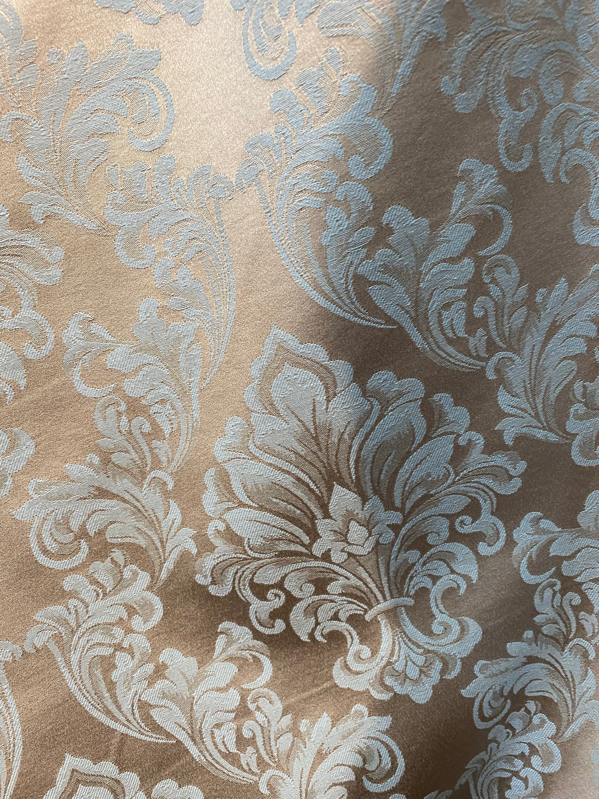 NEW! SALE! Princess Popper Satin Medallion Decorating & Upholstery Fabric - Blue and Beige Gold - Fancy Styles Fabric Pierre Frey Lee Jofa Brunschwig & Fils