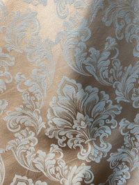 NEW! SALE! Princess Popper Satin Medallion Decorating & Upholstery Fabric - Blue and Beige Gold - Fancy Styles Fabric Pierre Frey Lee Jofa Brunschwig & Fils
