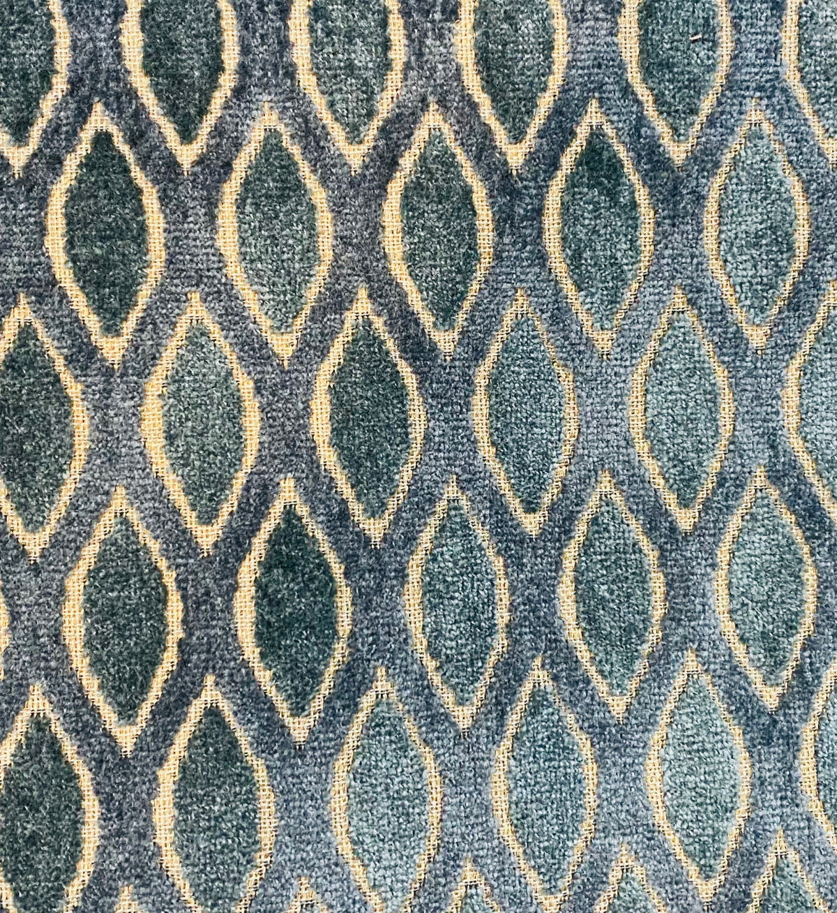 NEW King Roland Burnout Diamond Chenille Velvet Fabric Upholstery Blue - Fancy Styles Fabric Pierre Frey Lee Jofa Brunschwig & Fils