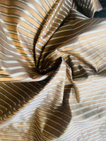 NEW Princess Kinsley Designer Pinstripe Satin Ribbon Striped Silk Dupioni - Copper and Khaki