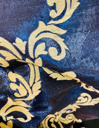 NEW Prince Midnight Designer Medallion Drapery Royal Blue Fabric - Fancy Styles Fabric Pierre Frey Lee Jofa Brunschwig & Fils
