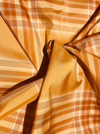 NEW Lady Pippy 100% Silk Taffeta Peach Plaid Fabric SB_6_34 - Fancy Styles Fabric Pierre Frey Lee Jofa Brunschwig & Fils