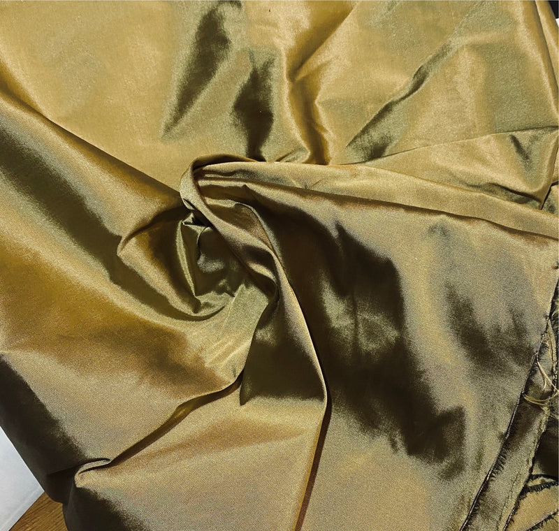 NEW Lady Frank Light Designer “Faux Silk” Taffeta Fabric Made in Italy Gold