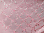 NEW Queen of Dublin Novelty Floral Embroidered 100% Silk Fabric in Pink