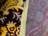 NEW Sir Scott Designer Italian Burnout Medallion Chenille Velvet Fabric Ruby Red and Beige Yellow- Upholstery - Fancy Styles Fabric Pierre Frey Lee Jofa Brunschwig & Fils