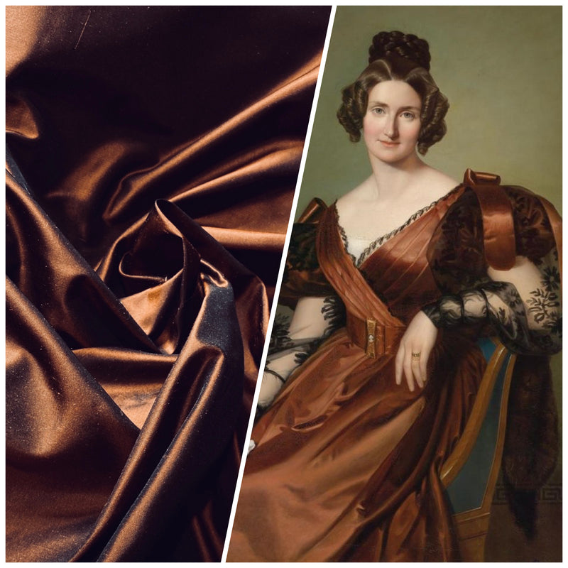 NEW Lady Lisa Designer 100% Silk Taffeta Fabric in Copper with Black Iridescence - Fancy Styles Fabric Pierre Frey Lee Jofa Brunschwig & Fils