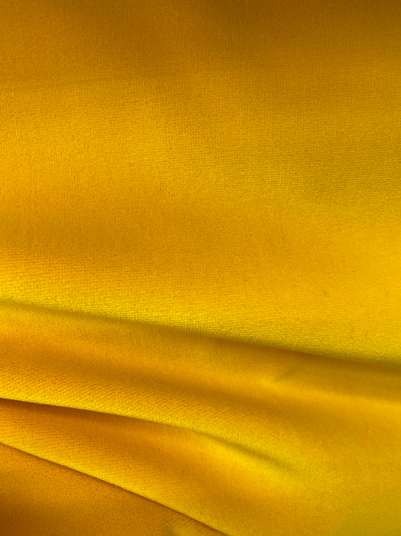 NEW! Duke Donovan WATERPROOF OUTDOOR Velvet Upholstery Fabric - Sunflower Yellow