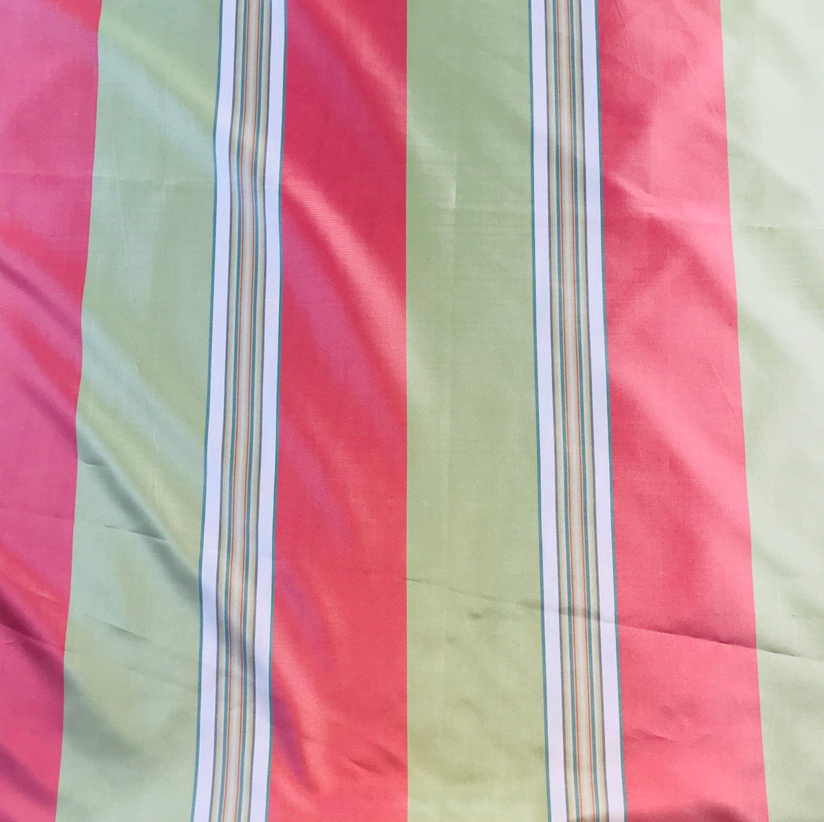NEW Lady Sophia 100% Silk Taffeta Fabric - Pink And Green Stripe - Fancy Styles Fabric Pierre Frey Lee Jofa Brunschwig & Fils