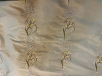 NEW Princess Cyrena 100% Silk Dupioni Embroidered Fabric Light Old Gold- SB_3_16 - Fancy Styles Fabric Pierre Frey Lee Jofa Brunschwig & Fils