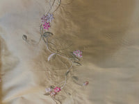 NEW! Duchess Rowena 100% Silk Dupioni Embroidery Floral Fabric- Light Gold SB_3_8 - Fancy Styles Fabric Pierre Frey Lee Jofa Brunschwig & Fils