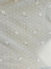 NEW! Miss Miranda 100% Cotton Swiss Dot & Eyelet Fabric- White - Fancy Styles Fabric Pierre Frey Lee Jofa Brunschwig & Fils