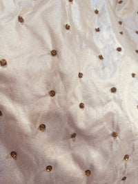 NEW Novelty Couture 100% Silk Taffeta Copper Crystal Beaded Fabric Cream - Fancy Styles Fabric Pierre Frey Lee Jofa Brunschwig & Fils