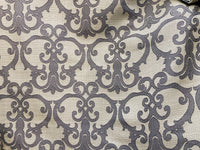 NEW! King Radcliffe Linen Inspired Woven Fabric Grey Damask On Natural Style# JP10001 - Fancy Styles Fabric Pierre Frey Lee Jofa Brunschwig & Fils