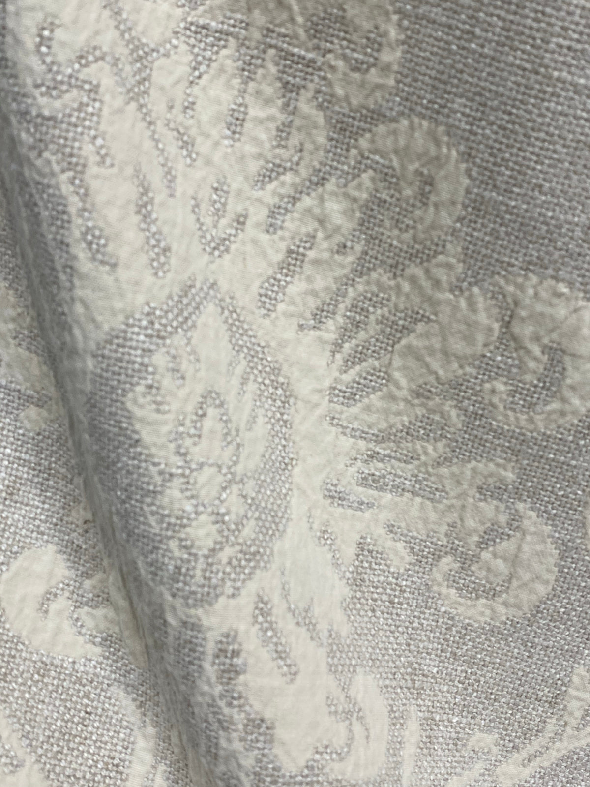 NEW! SALE! Duchess Sally 100% Linen Woven Medallion Fabric- Stone - Fancy Styles Fabric Pierre Frey Lee Jofa Brunschwig & Fils
