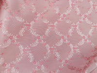 NEW Queen of Dublin Novelty Floral Embroidered 100% Silk Fabric in Pink - Fancy Styles Fabric Pierre Frey Lee Jofa Brunschwig & Fils