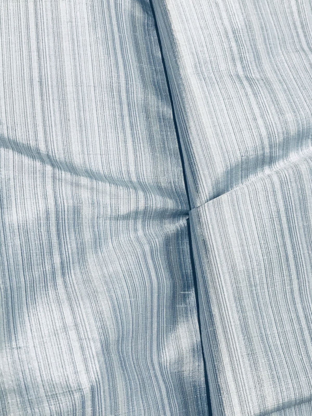 DEAL! Lady Bridgette Designer 100% Silk Dupioni Subtle Pastel Blue Stripes - Fancy Styles Fabric Pierre Frey Lee Jofa Brunschwig & Fils