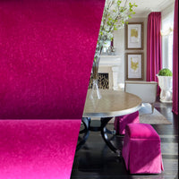 NEW! Prince Oliver - Designer 100% Cotton Made In Belgium Upholstery Velvet Fabric - Fuchsia - Fancy Styles Fabric Pierre Frey Lee Jofa Brunschwig & Fils