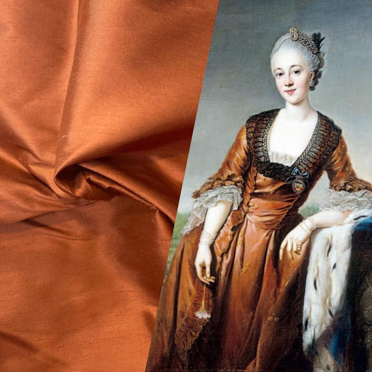 NEW Duchess Mable Designer 100% Silk Dupioni Fabric - Solid Copper - Fancy Styles Fabric Pierre Frey Lee Jofa Brunschwig & Fils