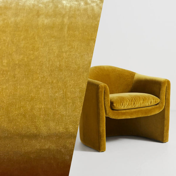 NEW! Prince Hudson - 100% Mohair Upholstery Velvet Fabric - Dusty Mustard Yellow - Fancy Styles Fabric Pierre Frey Lee Jofa Brunschwig & Fils