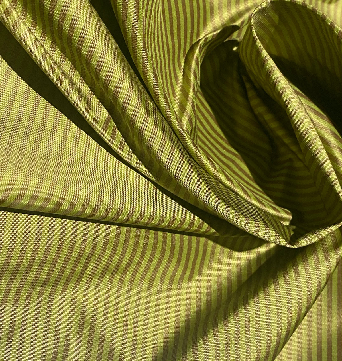 NEW Lady Bernadette 100% Silk Taffeta Fabric with Burgundy Red and Leaf Green Stripes SB_8_48 - Fancy Styles Fabric Pierre Frey Lee Jofa Brunschwig & Fils