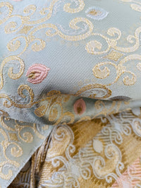 NEW Queen Chantal Novelty Ritz Neoclassical Brocade Dot Satin Fabric - Louis Blue - Fancy Styles Fabric Pierre Frey Lee Jofa Brunschwig & Fils