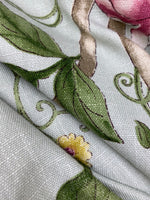 NEW! Miss Jamie Designer Floral & Bird Motif Drapery Upholstery Fabric- French Pink & Stone - Fancy Styles Fabric Pierre Frey Lee Jofa Brunschwig & Fils