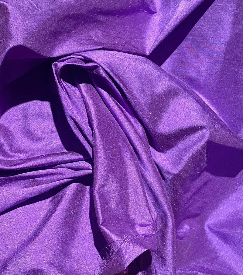 NEW Duchess Mable Designer 100% Silk Dupioni - Solid Electric Purple