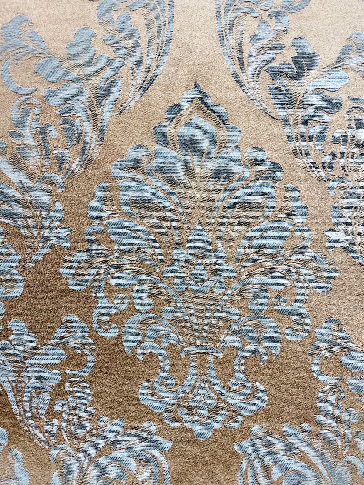 NEW! SALE! Princess Popper Satin Medallion Decorating & Upholstery Fabric - Blue and Beige Gold - Fancy Styles Fabric Pierre Frey Lee Jofa Brunschwig & Fils