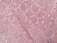 NEW Queen of Dublin Novelty Floral Embroidered 100% Silk Fabric in Pink - Fancy Styles Fabric Pierre Frey Lee Jofa Brunschwig & Fils