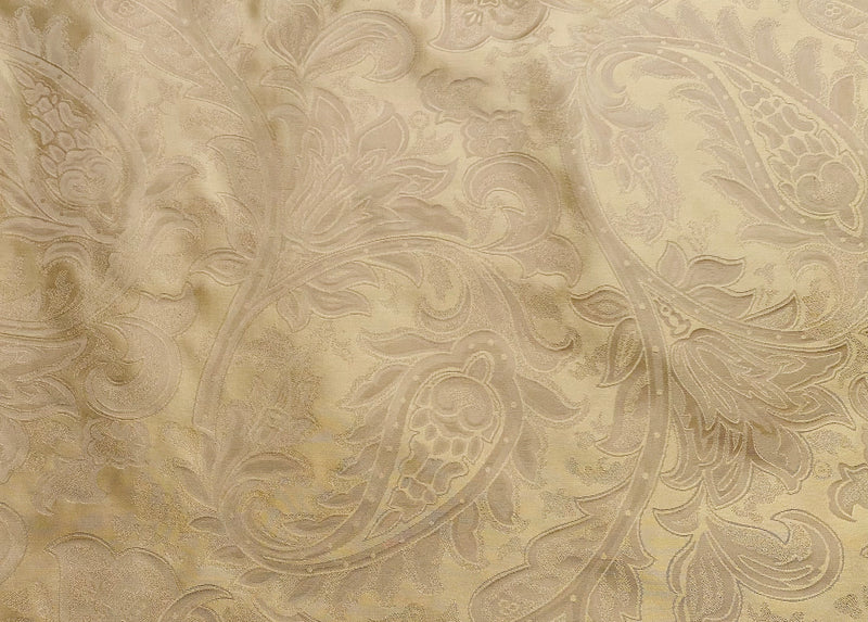 NEW Lord Mathias 100% Silk Taffeta Jacquard Floral Fabric - Gold