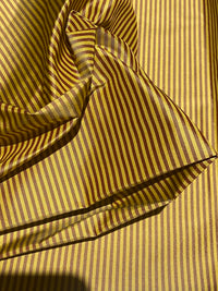 NEW Lady Bernadette 100% Silk Taffeta Fabric with 1/8” Burgundy and Yellow Stripes SB_8_50 - Fancy Styles Fabric Pierre Frey Lee Jofa Brunschwig & Fils