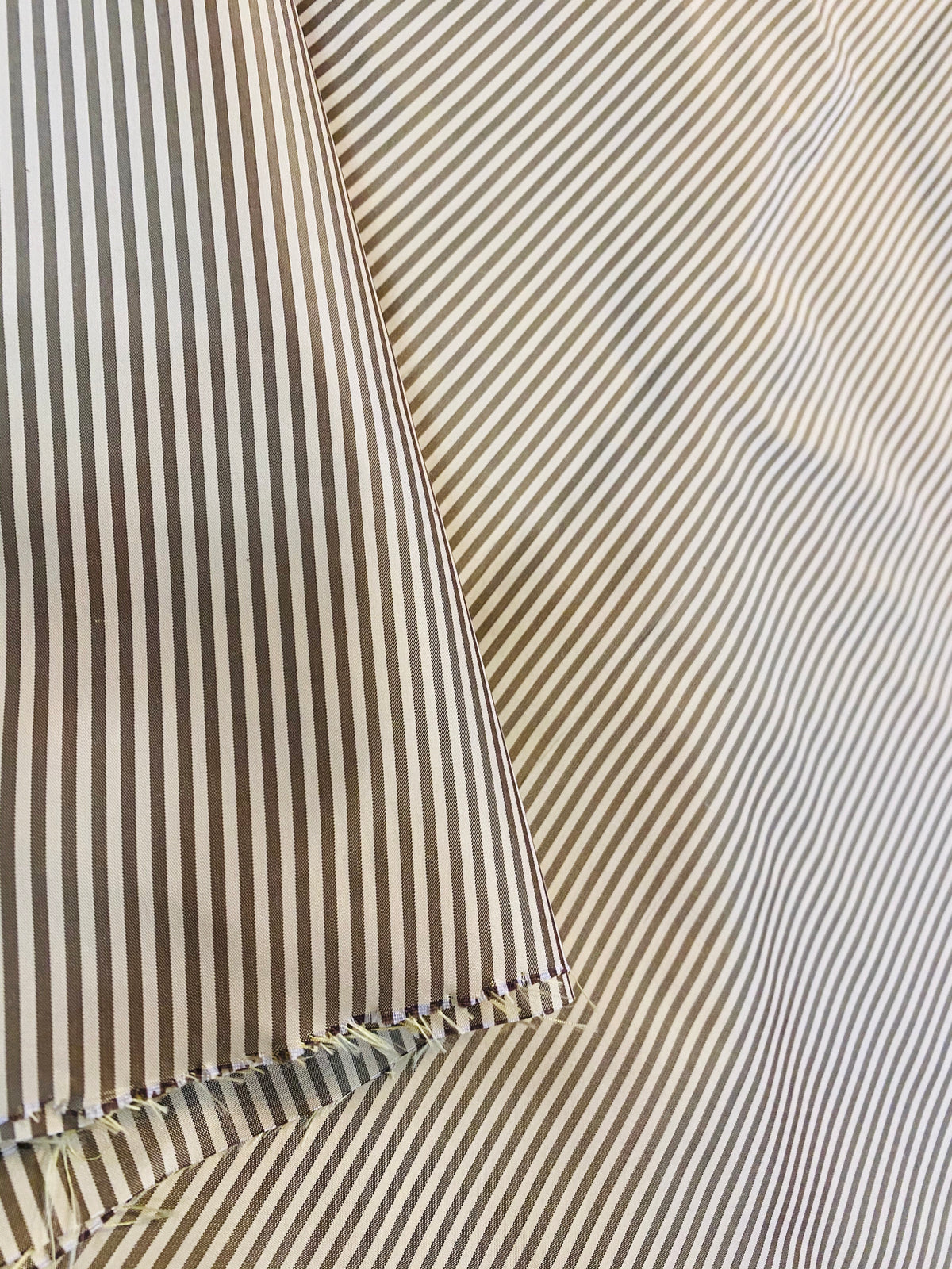 NEW Lady Bernadette 100% Silk Taffeta Fabric with Old Gold and Yellow 1/8” Pin Stripes SB_8_43 - Fancy Styles Fabric Pierre Frey Lee Jofa Brunschwig & Fils