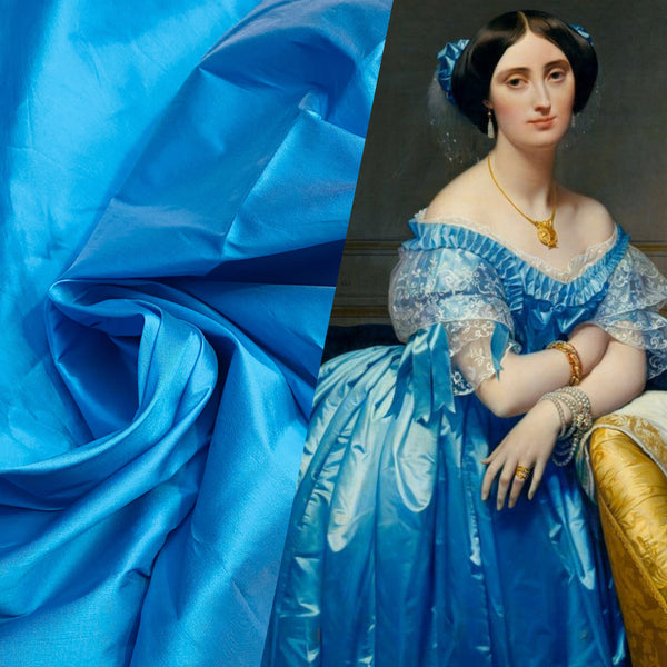 NEW Lady Frank Light Designer “Faux Silk” Taffeta Fabric Made in Italy Cobalt Blue w/ Pink Iridescence - Fancy Styles Fabric Pierre Frey Lee Jofa Brunschwig & Fils