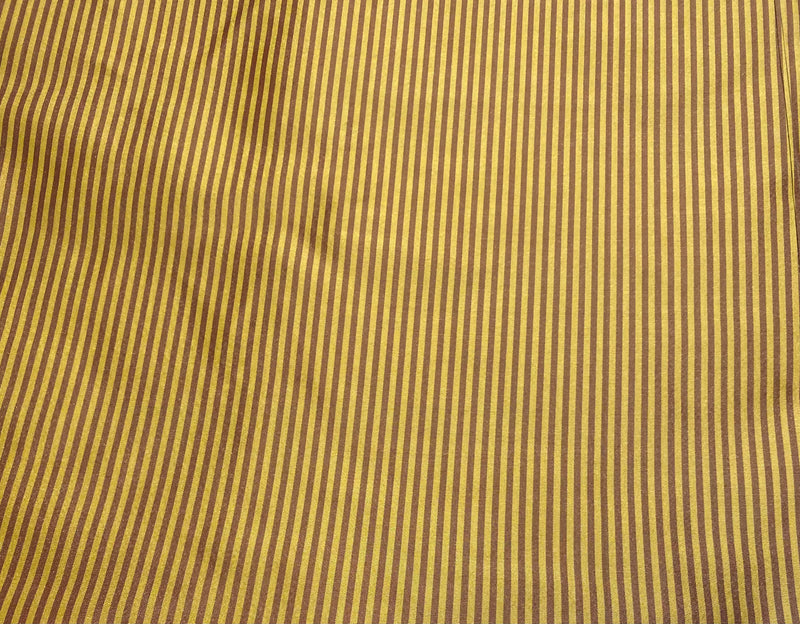 NEW Lady Bernadette 100% Silk Taffeta Fabric with 1/8” Burgundy and Yellow Stripes SB_8_50