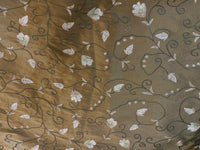 NEW Lady Tremaine Designer 100% Silk Dupioni Embroidered Fabric - Old Gold - Fancy Styles Fabric Pierre Frey Lee Jofa Brunschwig & Fils