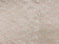 NEW! Princess Panther Brocade Leaf Swirly Motif Satin Fabric- Salmon Pink - Fancy Styles Fabric Pierre Frey Lee Jofa Brunschwig & Fils