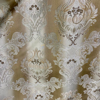 NEW King Louis XIV Novelty Neoclassical Brocade Medallion Floral Satin Fabric - Taupe - Fancy Styles Fabric Pierre Frey Lee Jofa Brunschwig & Fils