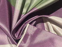 NEW Lady Chinta 100% Silk Taffeta Purple, Green and White Stripe Fabric SB_8_33 - Fancy Styles Fabric Pierre Frey Lee Jofa Brunschwig & Fils