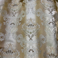 NEW King Louis XIV Novelty Neoclassical Brocade Medallion Floral Satin Fabric - Taupe - Fancy Styles Fabric Pierre Frey Lee Jofa Brunschwig & Fils