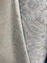 NEW! Sir Sanders Novelty Burnout Medallion Chenille Velvet Fabric - Light Aqua Blue- Upholstery - Fancy Styles Fabric Pierre Frey Lee Jofa Brunschwig & Fils