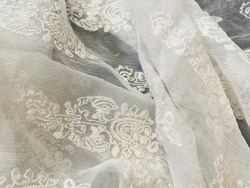 NEW Lady Di Novelty Bridal Couture 100 Silk Crinkle Chiffon Lace